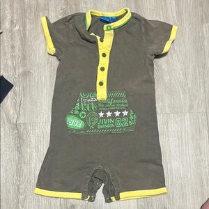 Brown and Yellow Baby Romper